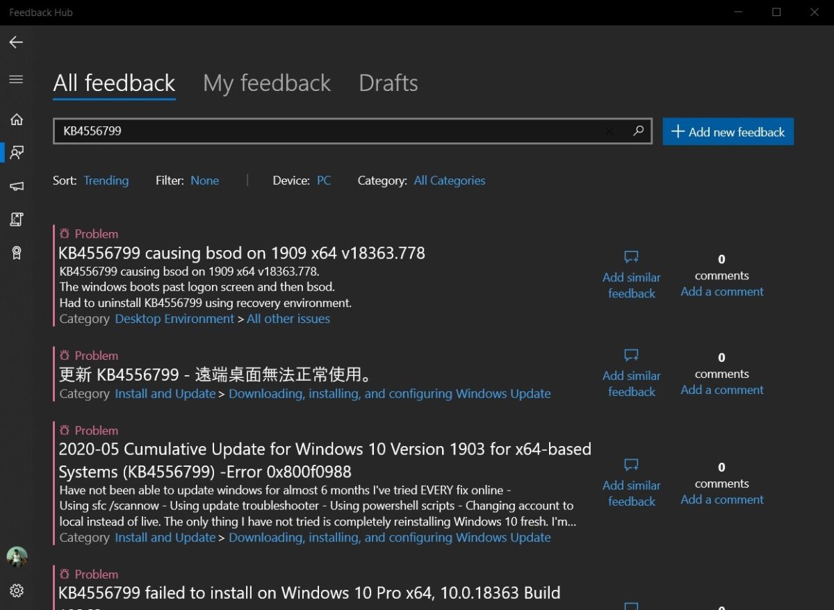 Otra actualización de Windows que trae problemas