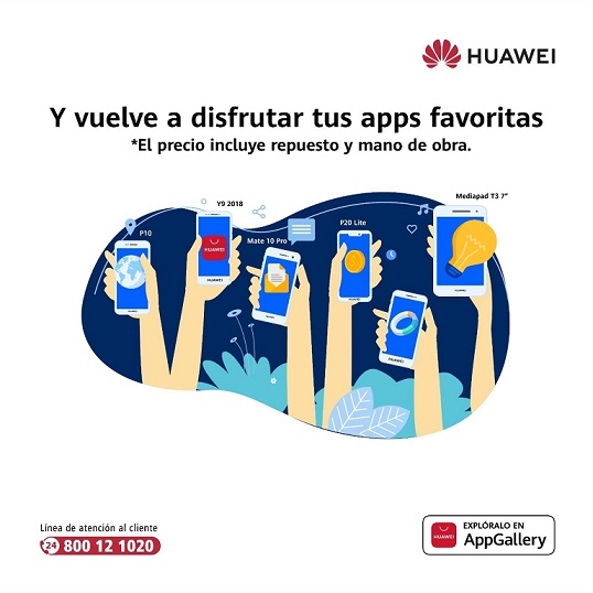 Huawei: Repara la pantalla de tu smartphone por 199 Bs