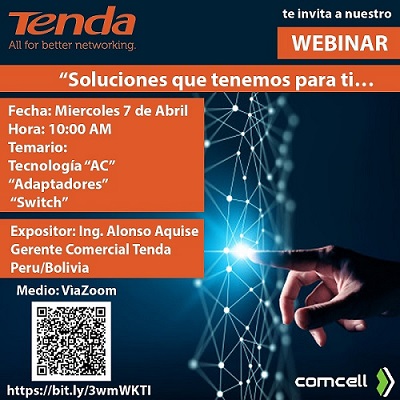 Comcell y Tenda te invitan al webinar #Soluciones que tenemos para ti…»