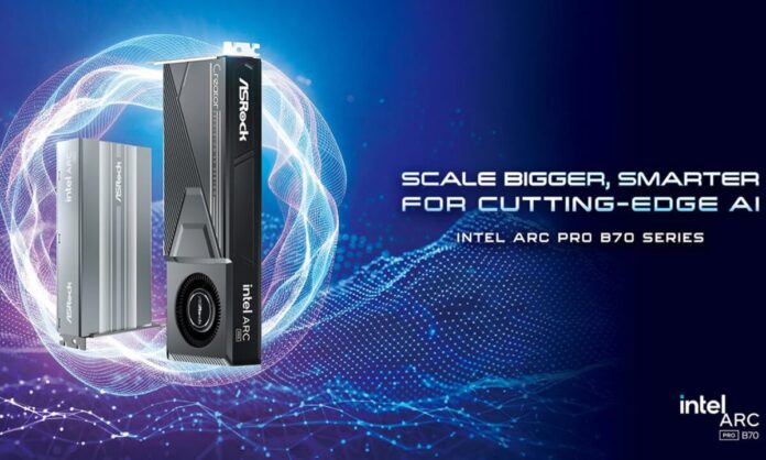 ASRock presenta las placas de video Intel Arc Pro B70.