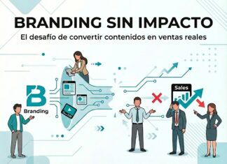 Branding sin impacto: el desafío de convertir contenidos en ventas reales embudo de ventas IT que muestra la desconexión entre el branding y la conversión de ventas en América Latina.