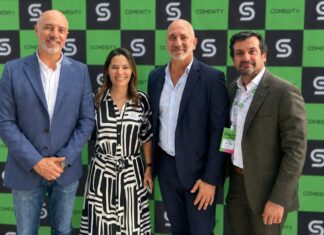 Adistec y Cohesity consolidan alianza para transformar la gestión de datos en Colombia Luis Puentes, Olga Guerrero, Mariano Busca e Iván Castro, en el Cohesity Catalyst On Tour celebrado en Bogotá.