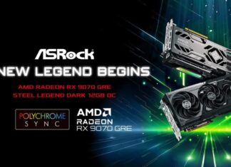 ASRock presenta su tarjeta gráfica premium Radeon RX 9070 GRE Steel Legend AMD Radeon RX 9070 GRE Steel Legend Dark 12GB OC.