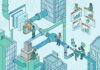 El lado invisible del pipeline: Fricciones del marketing en el sector tech Ilustración isométrica de un pipeline o tuberías de marketing tecnológico B2B con un candado que bloquea el contenido, analistas revisando métricas en pantallas y un mapa de América Latina, representando los errores estratégicos en la generación de demanda.